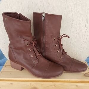 Volcom IN THE MODE Brown Leather Mid-calf Boots (7)